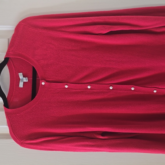 CROFT AND BARROW BRAND WOMEN'S PINK FRONT BUTTON CARDIGAN SIZE LARGE - Picture 7 of 15